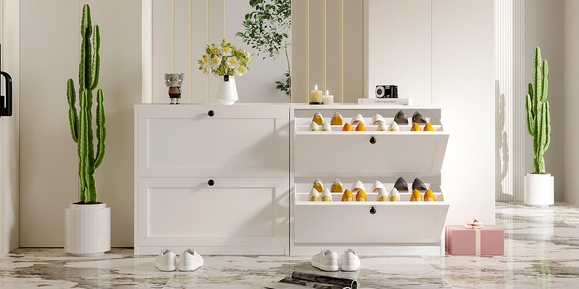 VOWNER Shoes Cabinet with Drawers for Narrow Entryway,Shoe Storage Cabinet Shoe Rack Organizer for Bedroom Living Room