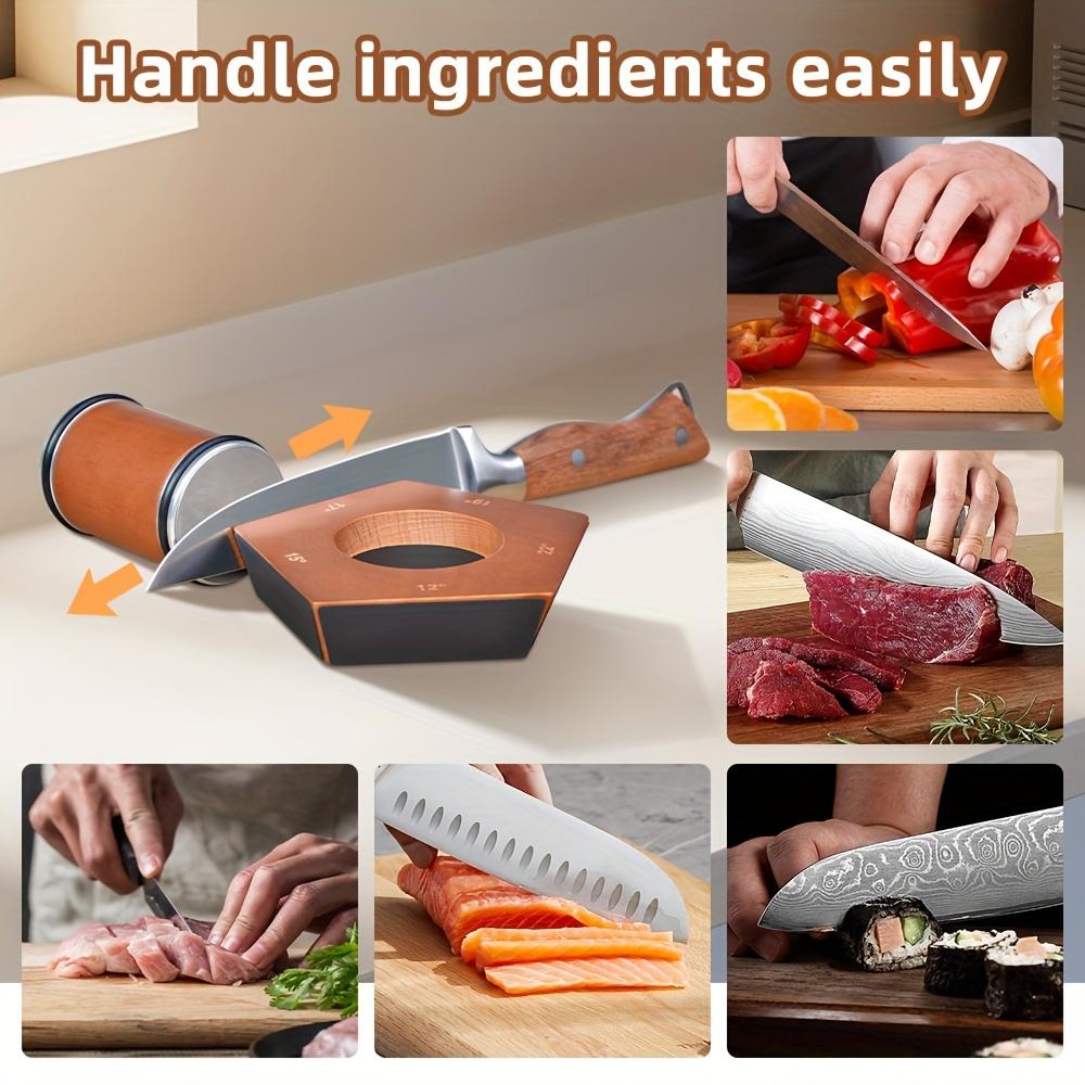 Rolling Knife Sharpener 5 Angles 12, 15, 17, 20 & 25 Degrees Rolling Sharpener for Chef Knives, rolling knives sharpener, Cleavers, and Cooking Knives Kitchen Cutting Wooden Modern, afilador de cuchillosknife, sharpener, set