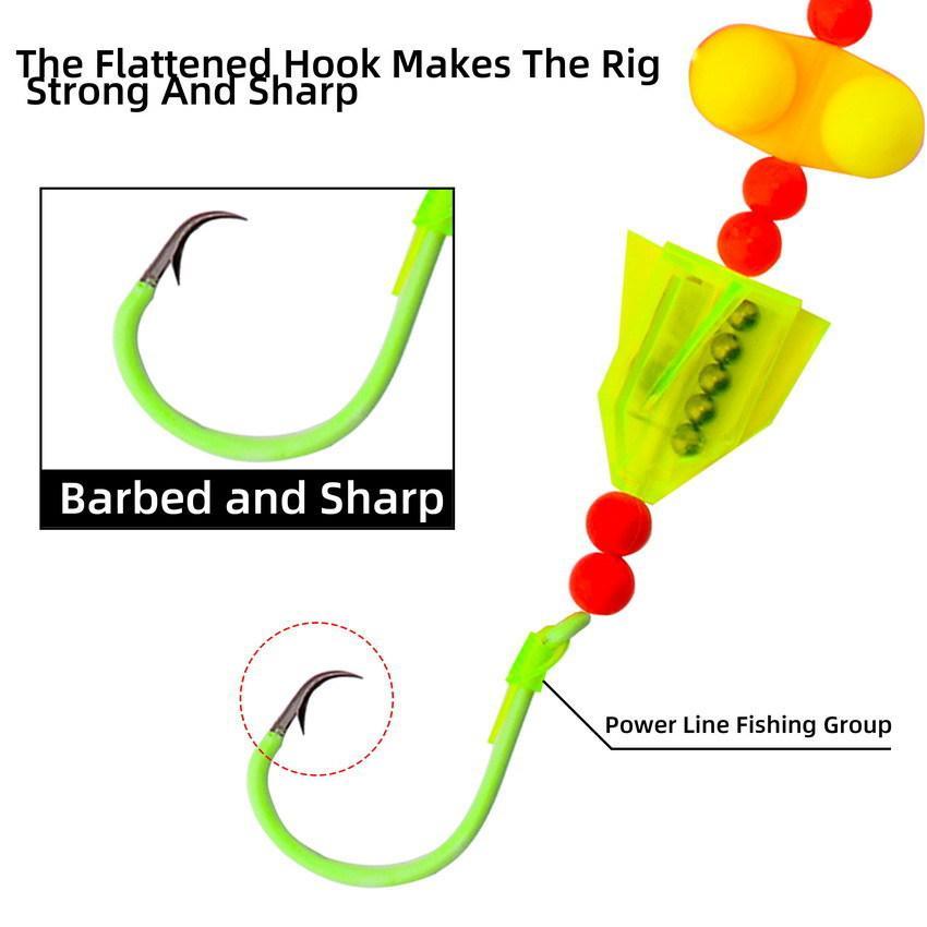 5PCS Santee Cooper Style Catfish Rig Fishing Equipment - Rattle Peg Floats, 6/0 8/0 10/0 Circle Hooks, Ideal for Lake & River Fishing Catfish-Specific Tackle