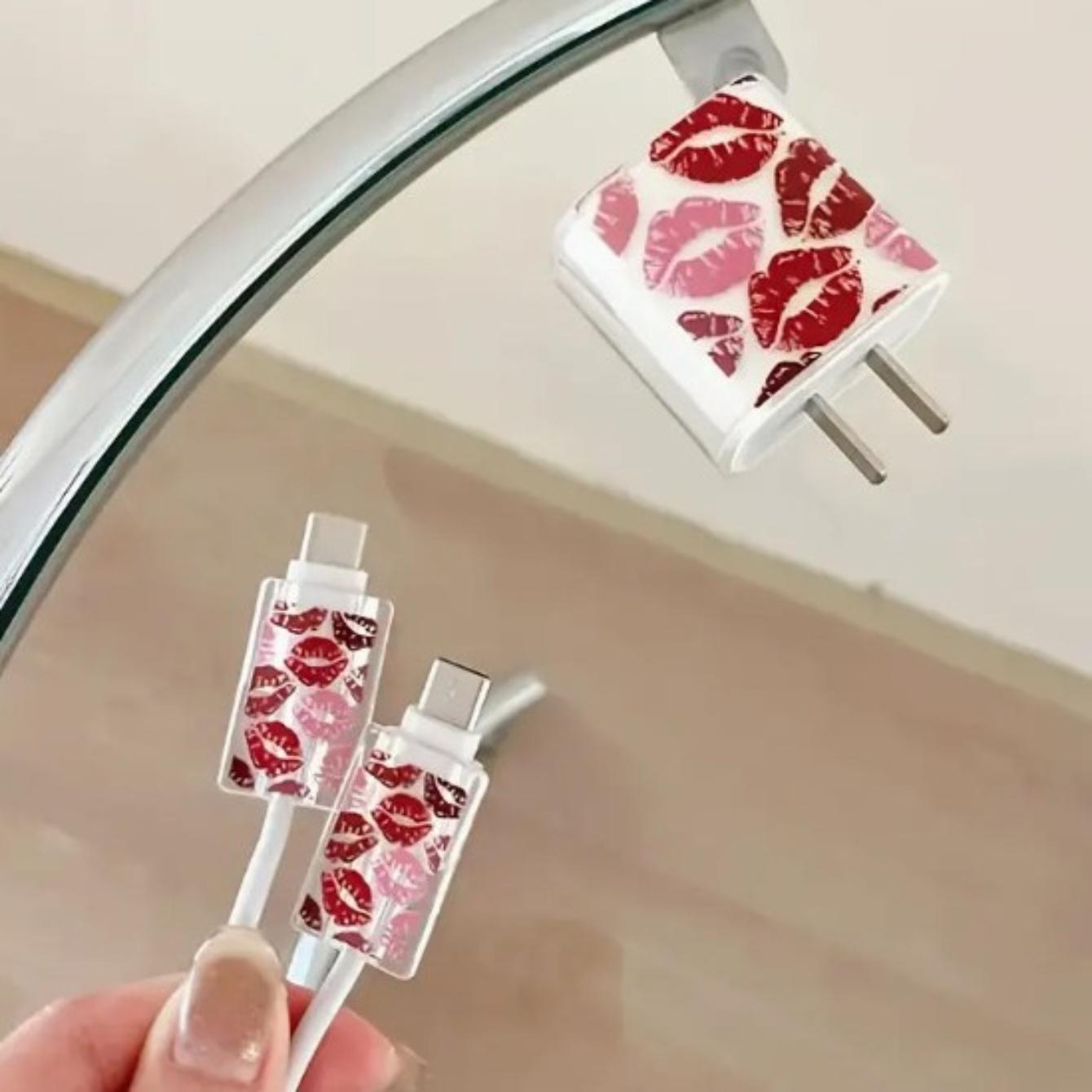 Silicone Charging Cable Protector Case with Fixed Rope, Compatible with iPhone Accessories, Lightning Cable, No Charger Included, Ca Prop 65 Compliant