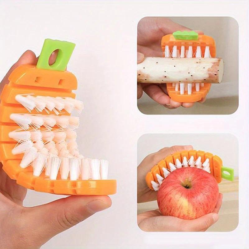 1PC Multi functional kitchen fruit and vegetable cleaning brush, bendable vegetable washing brush