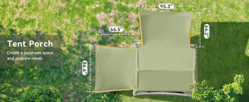 Lilypelle Inflatable Camping Tent with Pump, Glamping Tents for 6-8 People, Easy Setup 4 Season Waterproof Windproof Outdoor Blow Up Tent, Luxury Cabin Tent with Mesh Windows & Doors