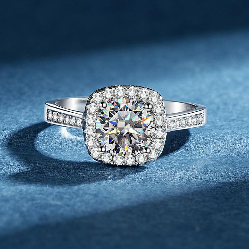 925 Sterling Silver 1CT Colorful Zircon Ring Rainbow Ring Perfect forParties Dates & Self-Love 1CT Birthstone Ring Personalized Gift for Her Emerald Cut Solitaire Ring