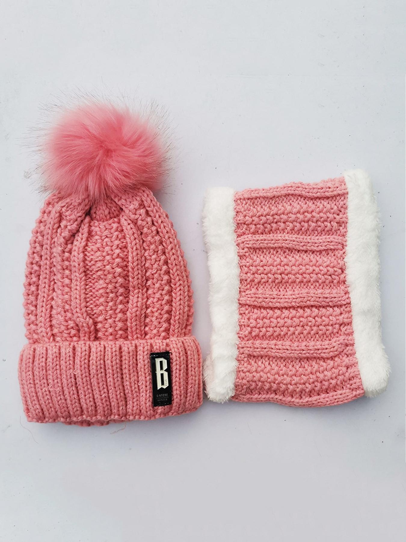 Cozy Winter Hat and Scarf Set, Accessories Set for Men and Women, Thickened Plush Knit, Windproof and Cold-proof Design, Soft Warm Thermal, for Outdoor Leisure, Travel, Daily Streetwear, Black Flatbill Hat