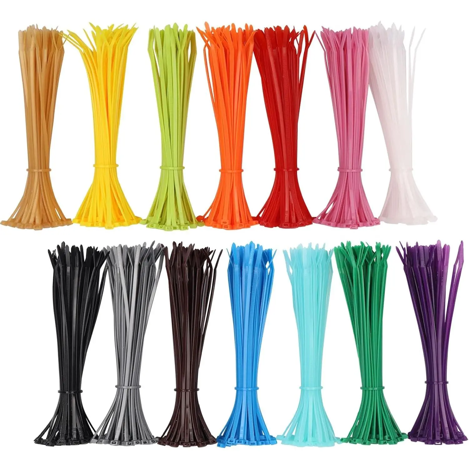 700 count Colored Zip Ties 4 Inch Multi-Purpose Self-Locking Nylon  Ties in 14 Different Colour,  Cord Management Bands for Chicken   Office Garden Workshop