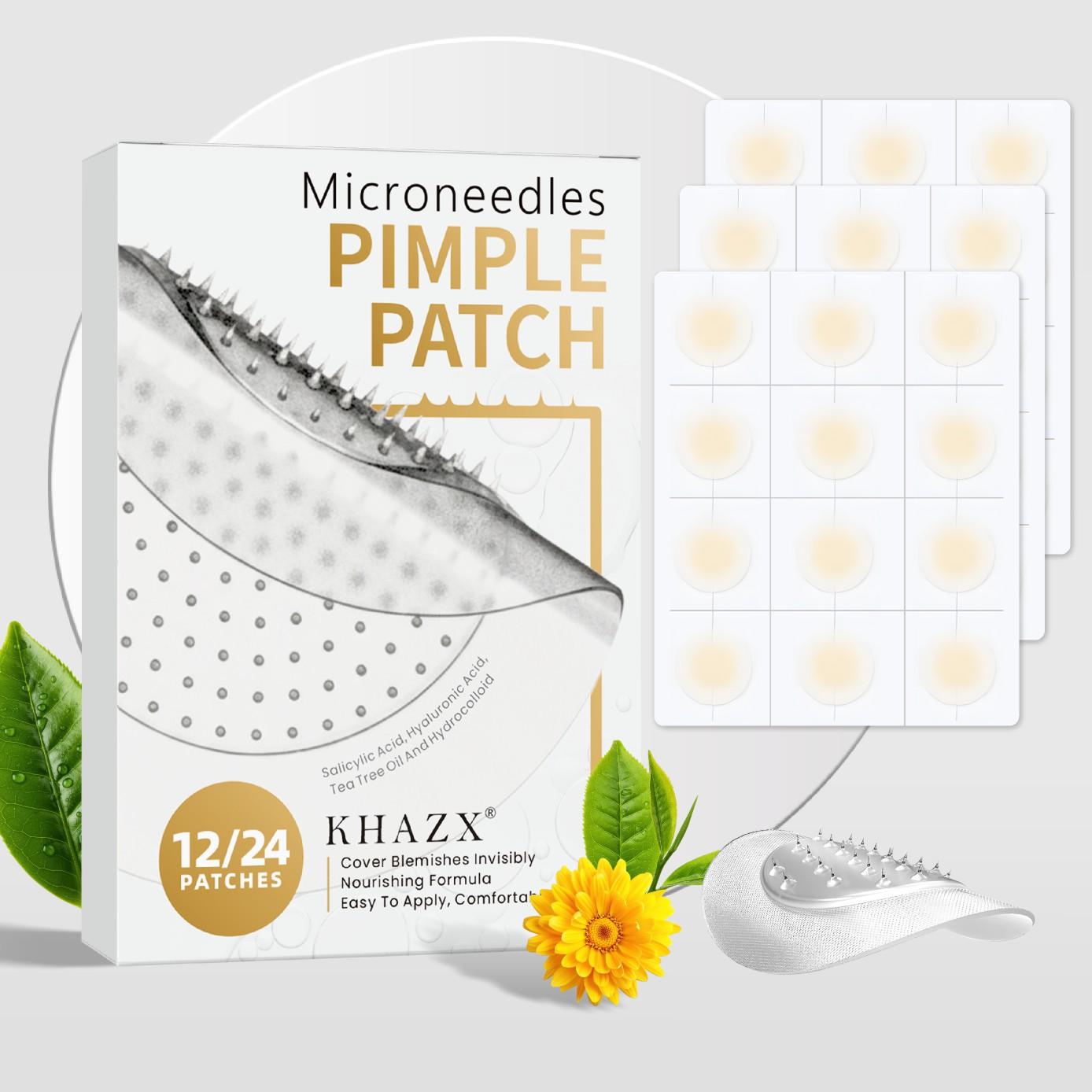 12/24 Pcs Micro Needle Acne Patch, Contains Salicylic Acid Hyaluronic Acid Tea Tree Oil, Single Pack Acne Care, Anti-Acne Treatment