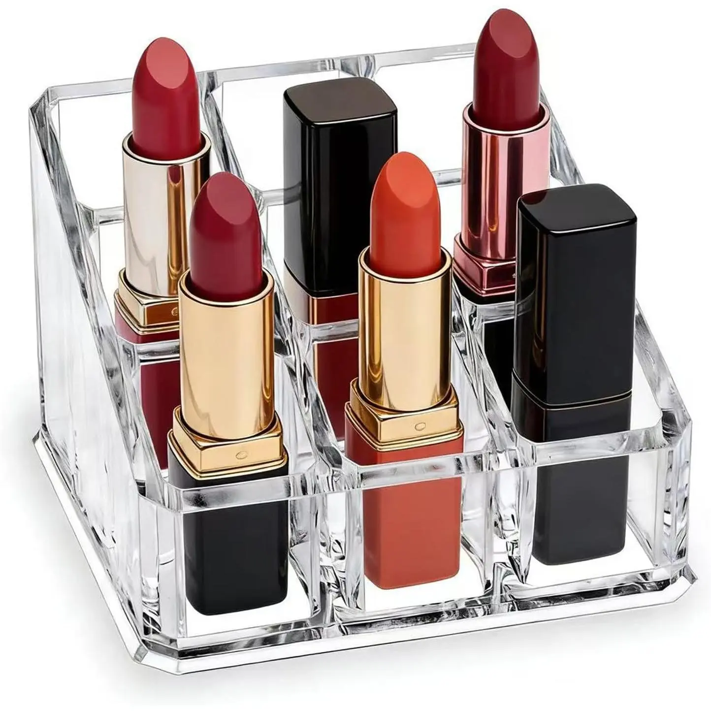 Clear  Lipstick Lip Gloss Organizer 9 Slots Small  Display Holder for  Polish Essential Oil