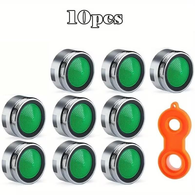 10pcs Water-Saving Faucet Aerators, M24 24mm, Replaceable Filters, Splash-Free & Noise-Reducing, Ideal for Bathroom Taps