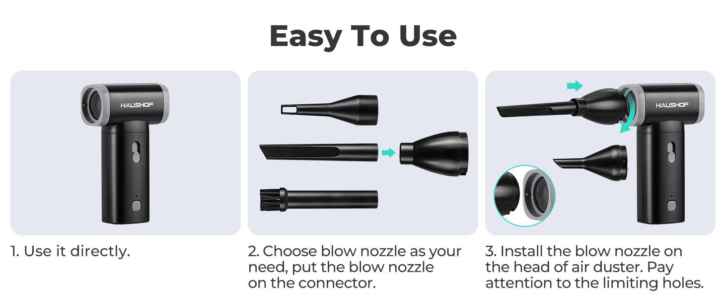 #SpringGlowUp HAUSHOF 8V Mini Electric Air Duster-110,000RPM High Power Compressed Air blower, Rechargeable Brushless Motor Durable Cleaner, Variable Speed Dust Blower for Computer, PC Keyboard, Electronics, Car... #SpringGlowUp HAUSHOF 8V Mini Electric Air Duster-110,000RPM High Power Compressed Air blower, Rechargeable Brushless Motor Durable Cleaner, Variable Speed Dust Blower for Computer, PC Keyboard, Electronics, Car...