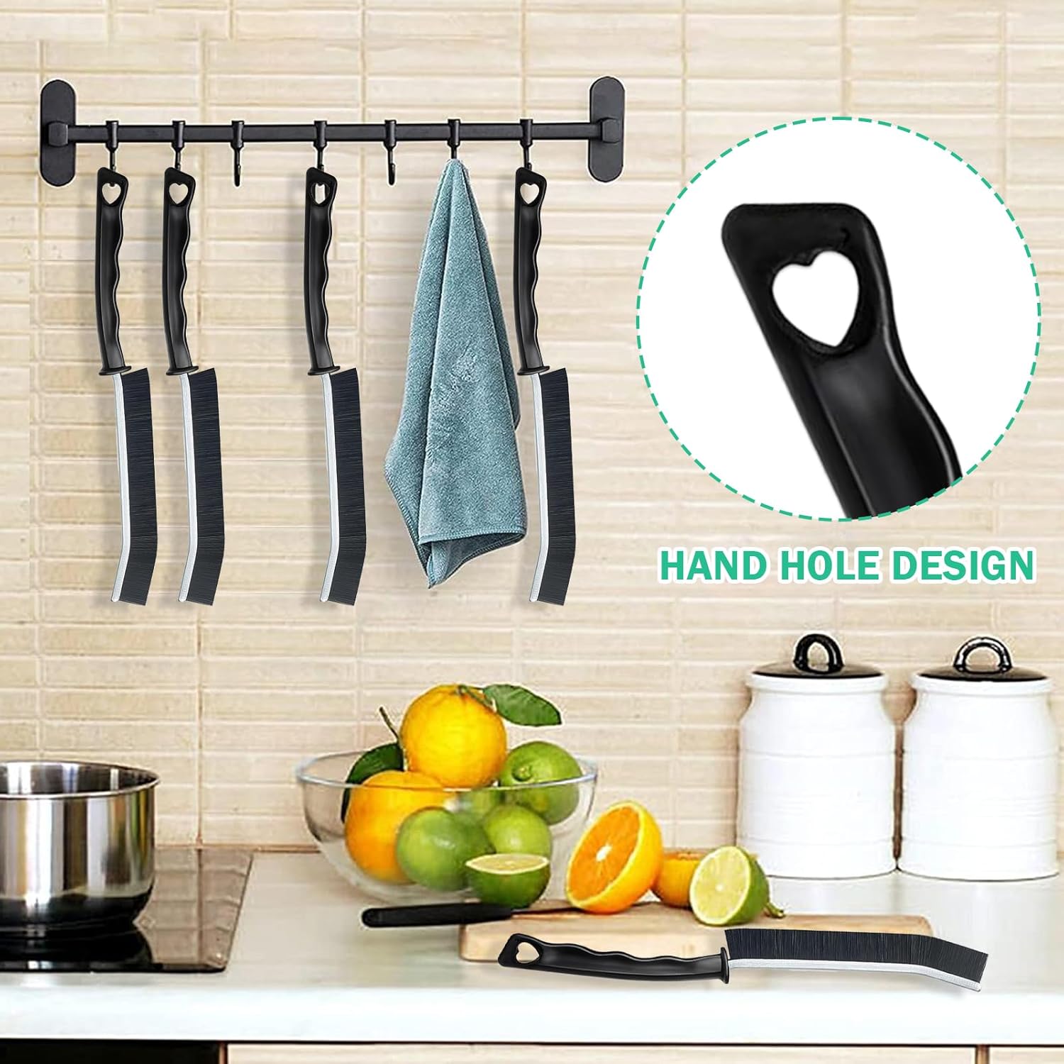 Cleaning Brush, 5 Counts Hard Bristle Crevice Cleaning Brush, Corner Thin Cleaning Brush, Home Essentials Toilet Brush, Scrub Brush, Cleaning Supplies