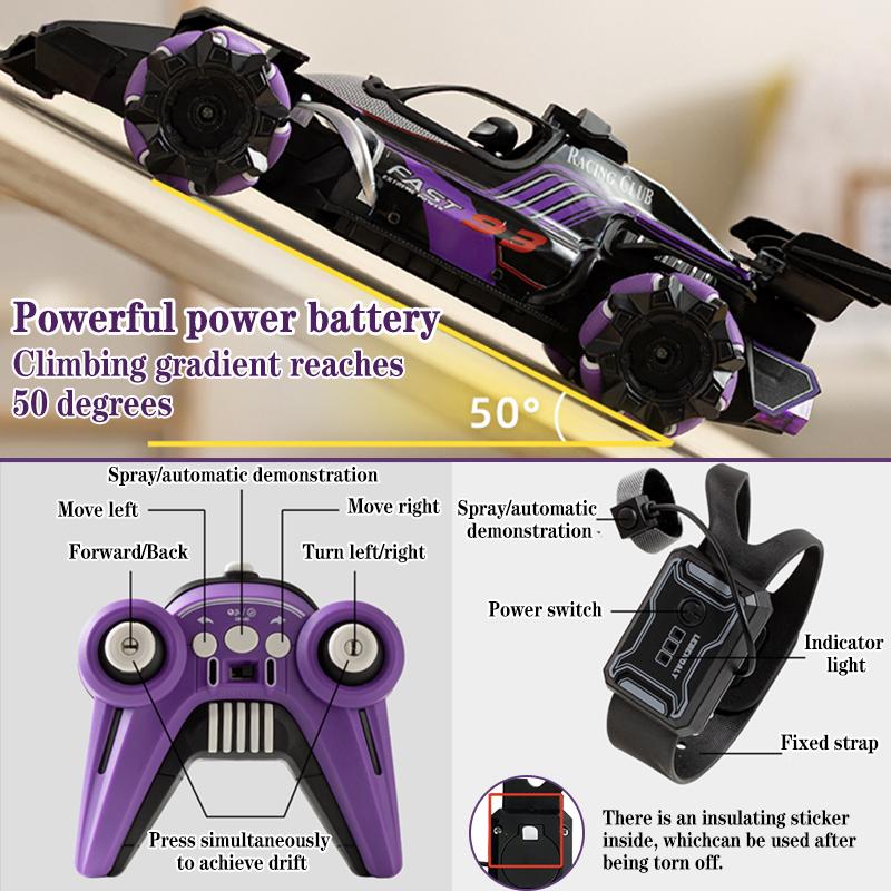 Gesture & Remote Control Four-wheel Stunt Car, 1 Set Electric High Speed Drift RC Car with Light & Music, Ideal Birthday Gifts