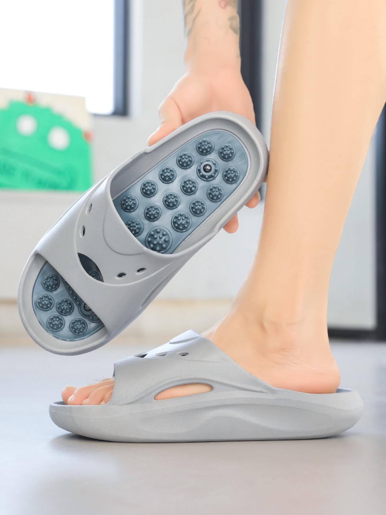 Men's Quick-Dry Anti-Slip Outdoor River Walking Sandals, Waterproof Durable Bathroom Shower Slippers, Antibacterial Colorblock PU Leather Eva Sole