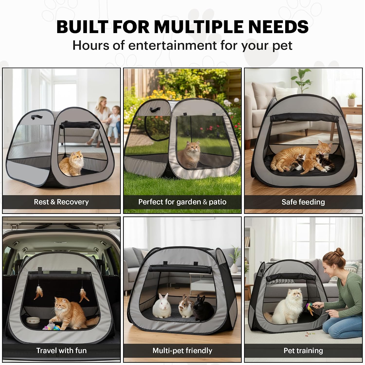 -  Based, Portable  Playpen, Trapezoidal  Design, Foldable  Tent for Indoor Outdoor Use,   Play Enclosure, Kitten Puppy Kennel Crate,  House, Easy Setup, 33" x 26.5"