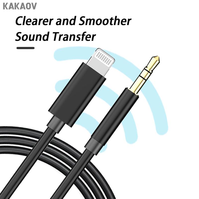 3.5mm AUX Audio Cable for iPhone 14, 13, 12, 11, 4 Pole Hi-Fi Stereo Sound,XS Series: 100cm/39.37in Length, Lightning Connector,For IPhone, IPad, Samsung, Tablet, Car Home Stereos, Sony Headphones,charge cable , Speaker, cable management