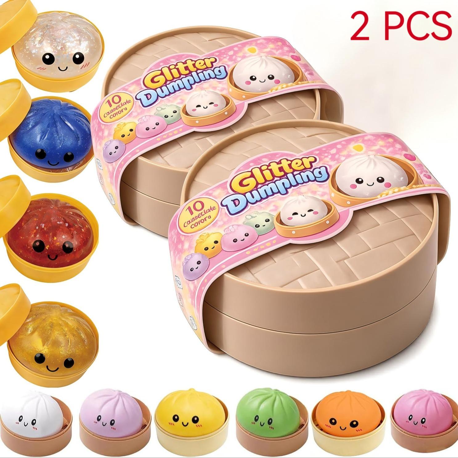 2-4 Pcs Smiley Dumpling Soft Set, Colorful Sensory Stress Relief Kit, Random Soft Gift Box, Party Favor and Collectible