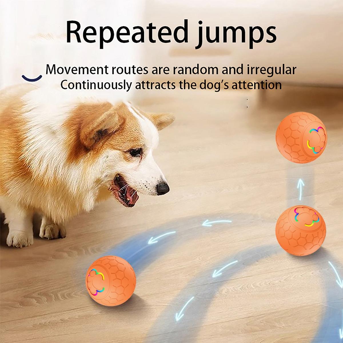 Smart Interactive Dog Toy, Automatic Rolling Ball, Interactive Training Ball, Bite-Resistant, Bounceable, Washable, Type-C Charging, for Small Medium Large Dogs