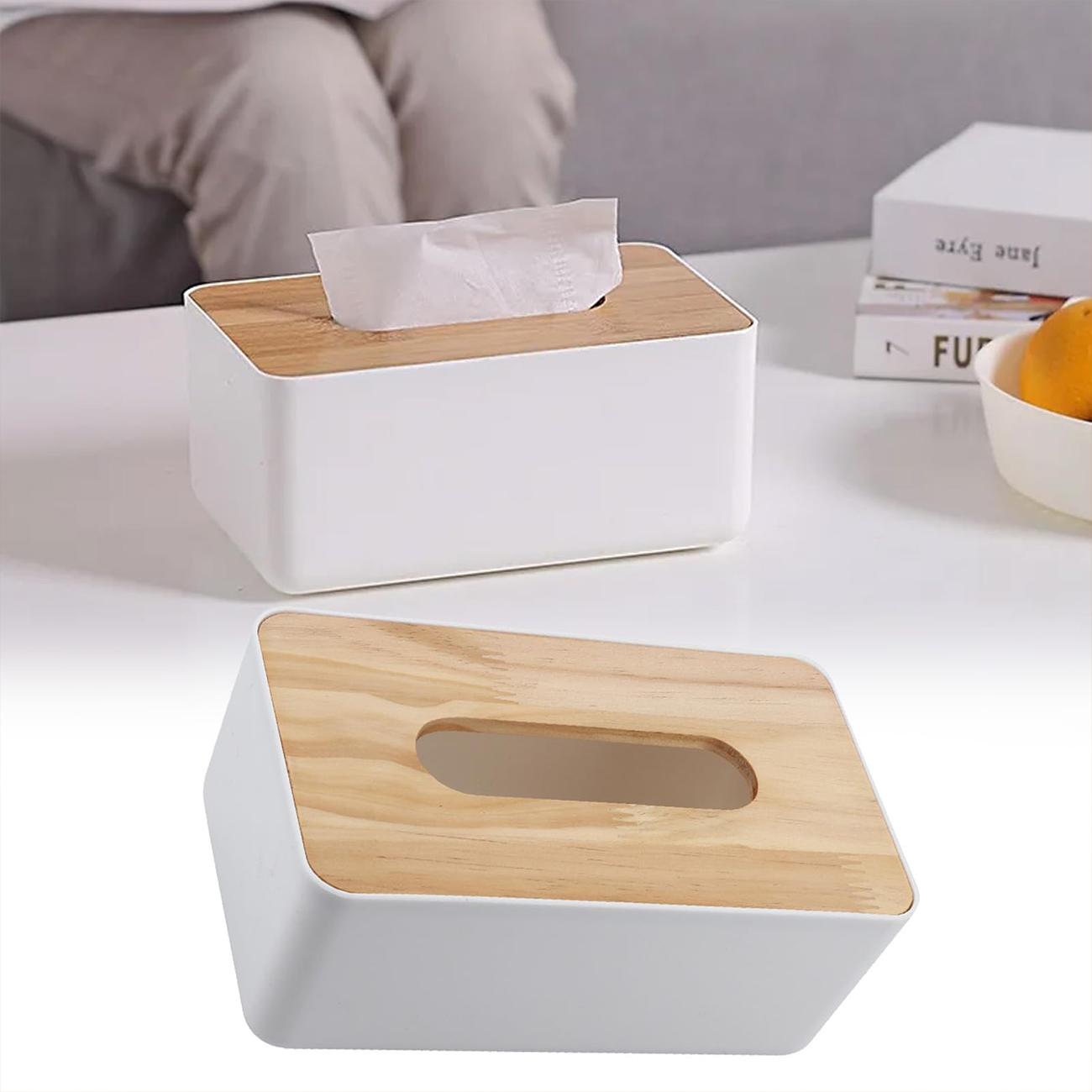 Rectangular covered tissue paper boxes, bamboo-covered tissue paper boxes, square bathroom decorative tissue paper boxes, napkin paper boxes, tissue paper boxes for home, car, home, office and bathroom use, Tissue Holder, Tissue Dispenser