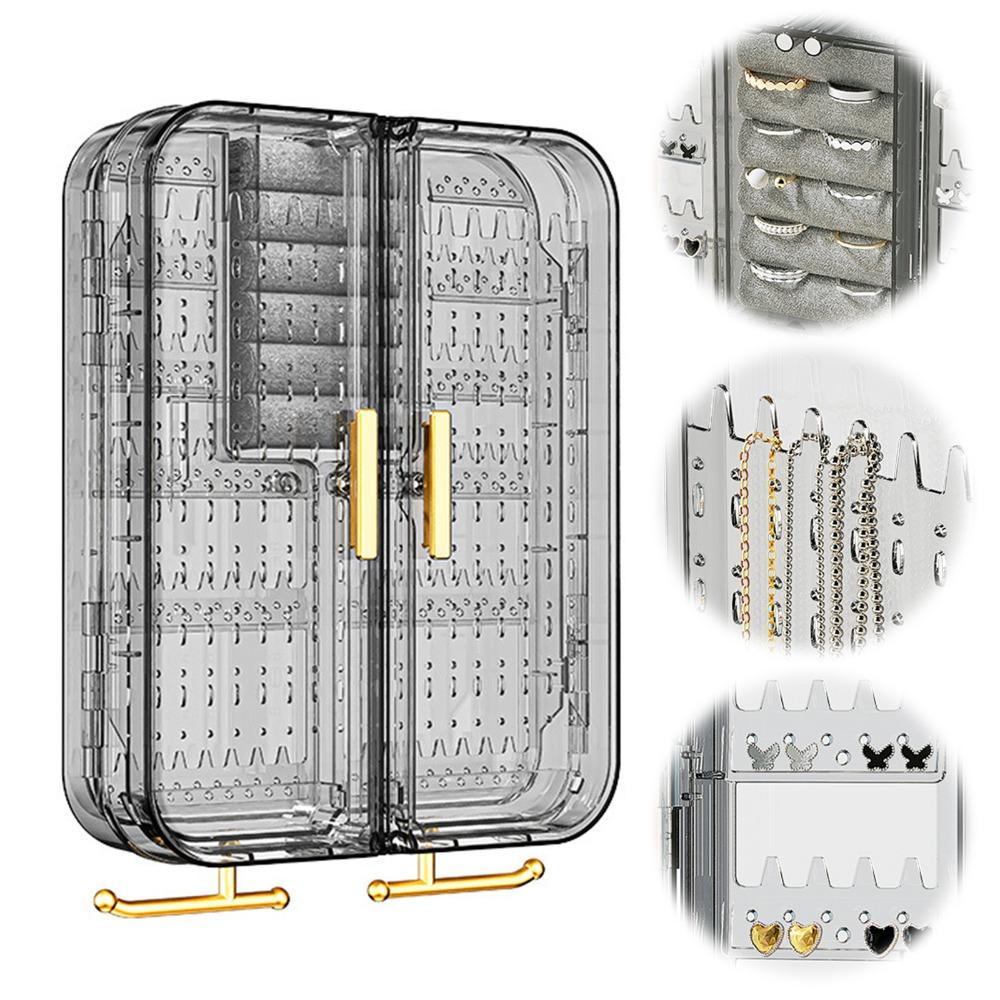 Wall Mounted Jewelry Storage Rack, Clear Jewelry Display Rack, Jewelry Organizer, Home Organizer for Earrings & Necklace & Bracelet, Boxes, Jewelry Holder Organizer