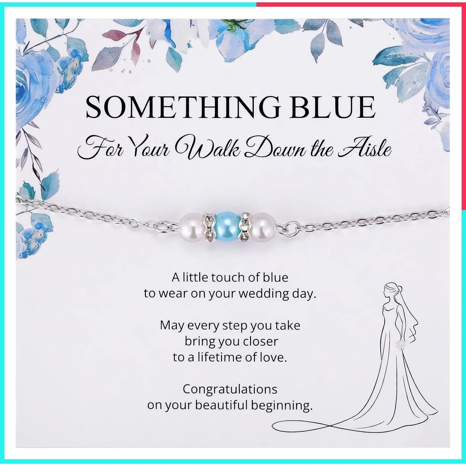 Something Blue Anklet for Bride, Wedding Day Foot Jewelry, Bridal Ankle Bracelet, Bridal Shower Gift