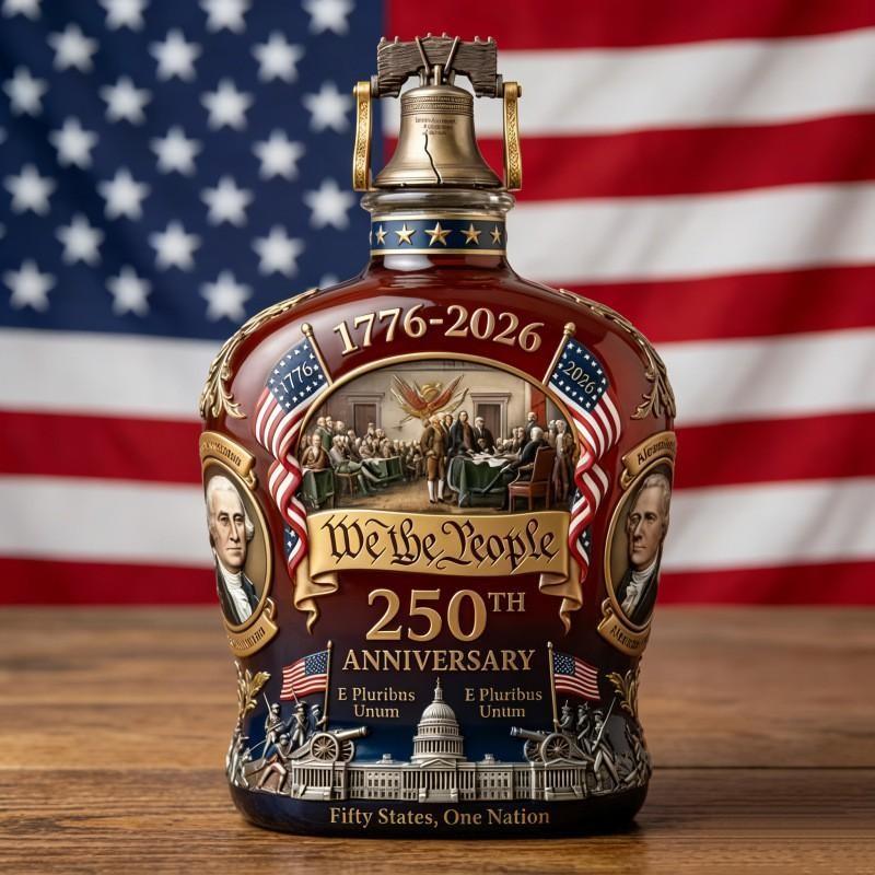 Viral 250th Usa Anniversary Decanter, Patriotic Bar Decor Must-Have, Limited Edition, 250 Years of America, We the People Design