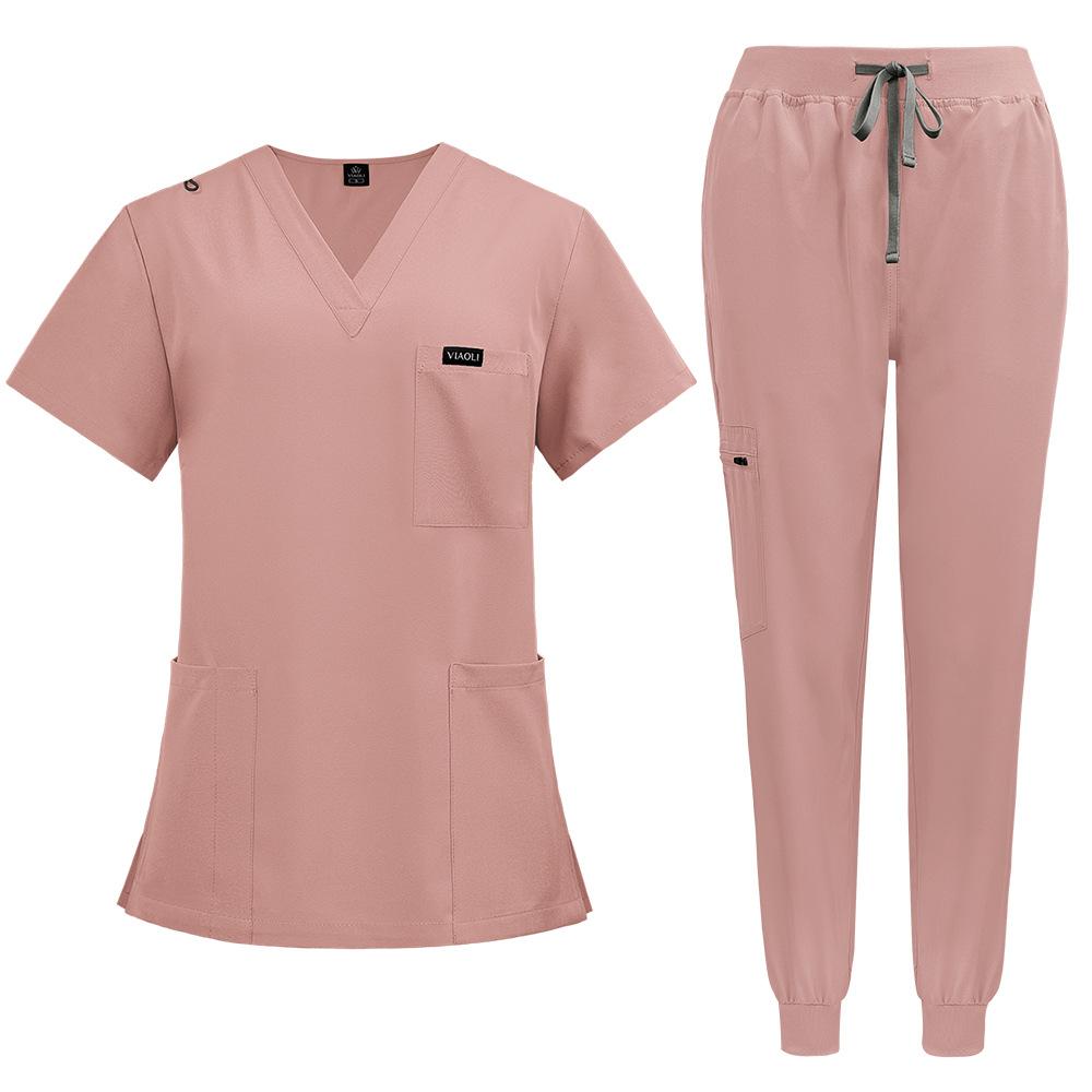 Comfortable Leisure Care Center Daily Practical Work Clothes Set Women Unisex Doctor Hospital Uniform Top Jogger Pants Veterinary Nursing Uniforms