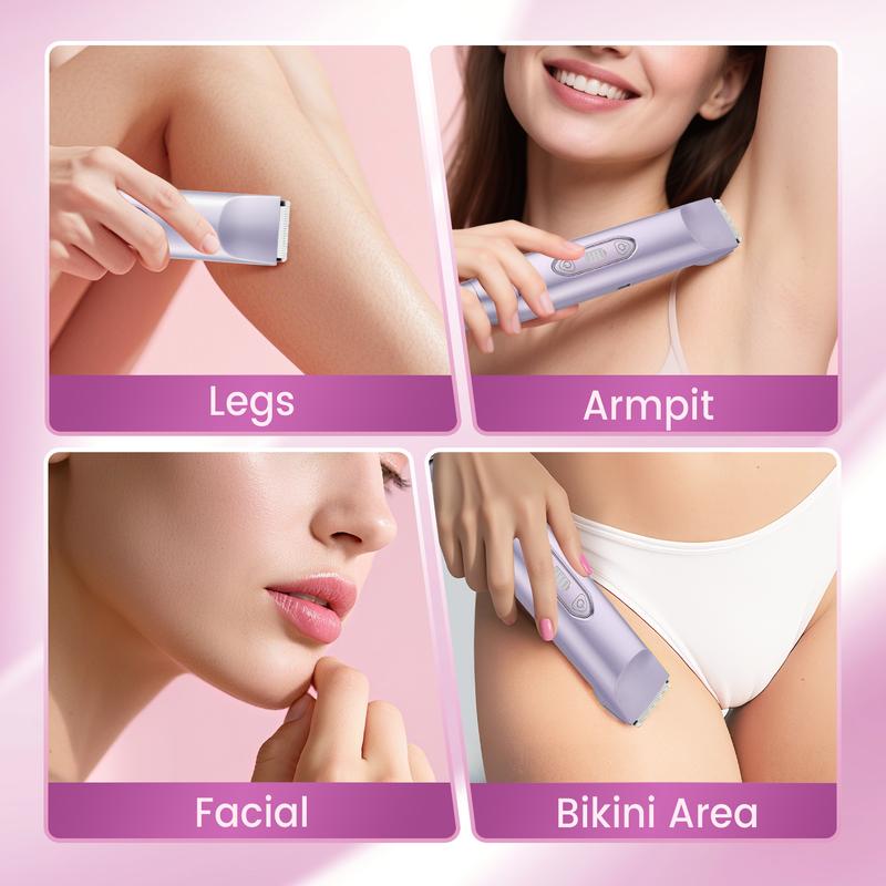 Electric Bikini Trimmer for Women, Rechargeable 2 in 1 Body & Facial Hair Removal, Waterproof Wet & Dry Use Trimmer for Women, Winter & New Year Gift, Valentine's Day Gift