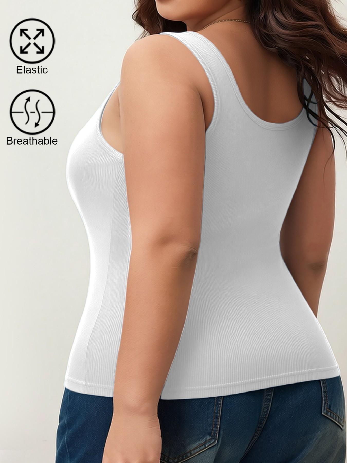 4-Piece Spring/Autumn New Style Beautiful Back Ribbed Vest for Women, Slim Fit, Solid Color, Inner Layer/Outer Layer Base Vest