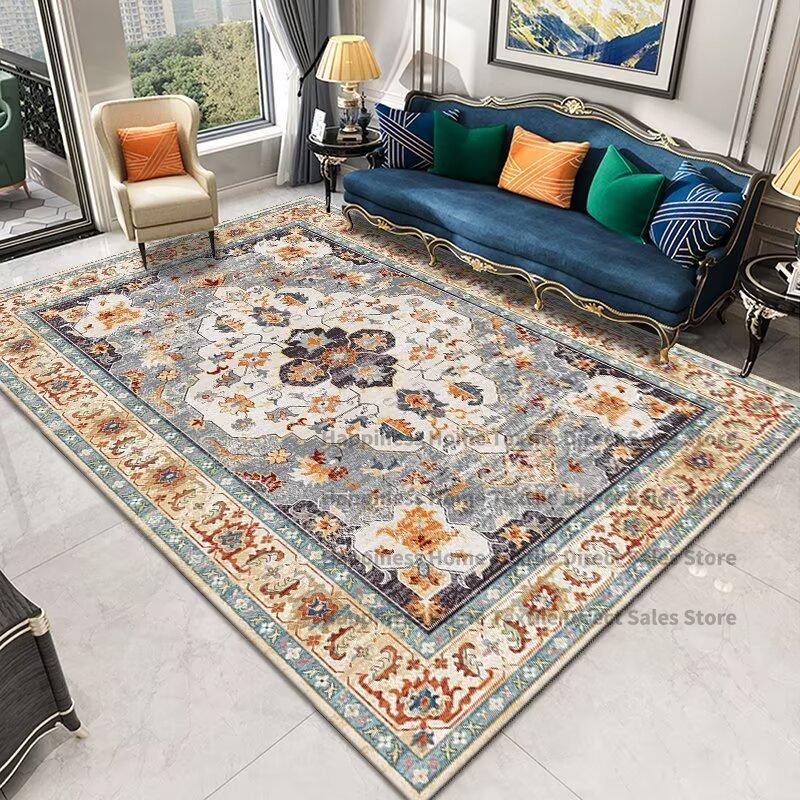 Vintage Persian Medallion Flannel Area Rug - Traditional Oriental Boho Print Soft Mat for Living Room, Non-Slip Ethnic Home Decor #VintagePersianRug #OrientalMedallionMat #BohoEthnicDecor #TraditionalCarpet #NonSlipFlannelRug
