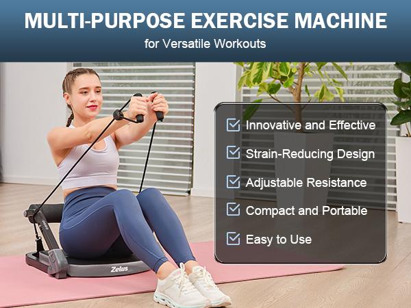 【Jumpstart Sale】ZELUS Ab Machine with Resistance Bands – 2-in-1 Workout Equipment with Rebound Assist&4 Intensities|Core Training, Home Fitness, Body Workouts, Workout Enhancer & Fitness Challenges, Gift Idea,Fashion Fest | Abdominal Muscle Trainer