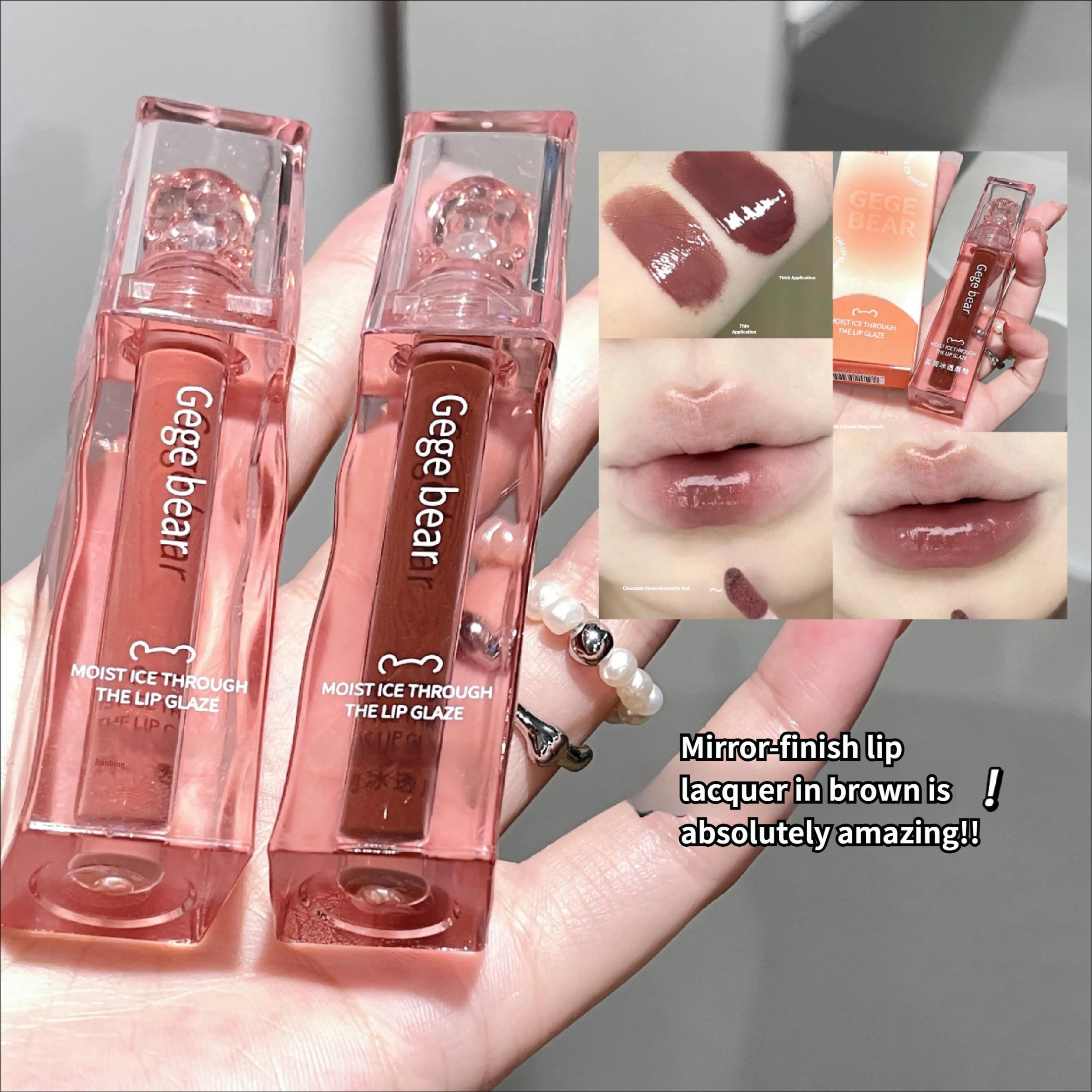 Waterproof Mirror Finish Lipstick, Transparent Bean Sand Milk, Gentle Fake Makeup Gift for Women, Christmas & Valentine's Day