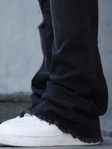 Men's Fashionable Washed Denim Jeans, Trendy Street Style Hip Hop Pants, Versatile Leg Shaping Design, Perfect for Casual Wear