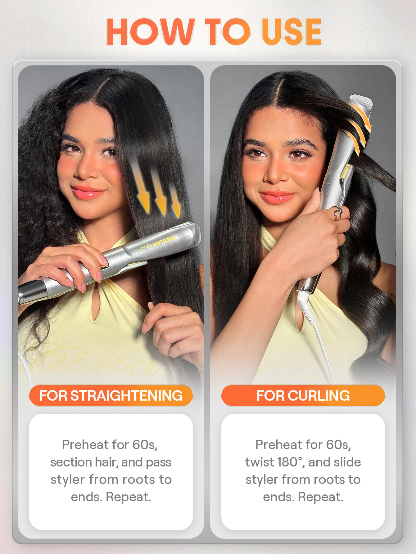【BOGO SALE】SHEGLAM HAIR Sleek Chic Twist Kiss Flat Iron-US Plug-Effortlessbeauty- Coachella