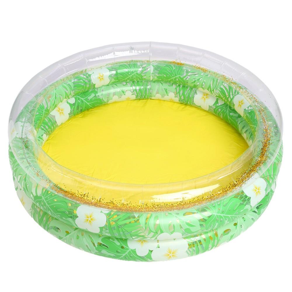 1pc Kids Inflatable Pool, Round Glitter Thick Mini Swim Pool, Cool Water Play Bubble Pool, Indoor & Outdoor Summer Inflatable Bath Pool