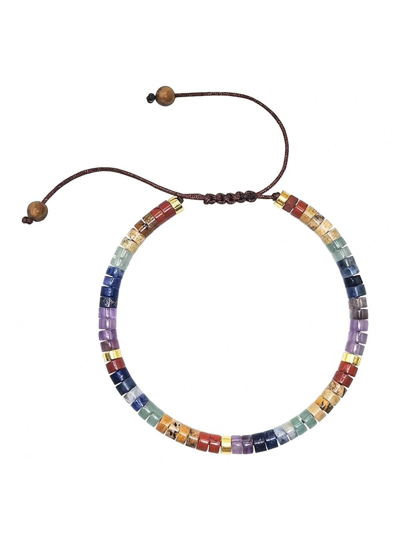 Handcrafted Multicolor Crystal Bead Bracelet  Infused with Mindfulness Energy for Enhanced Mental Clarity and Inner Peace