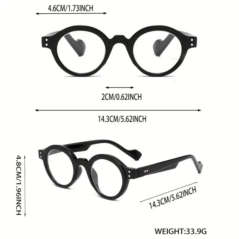 3PCS men's and women's classic retro round rice nail trendy high-definition reading glasses, Reading eyeglasses - PC material,+1.0 to+4.0 degrees, lightweight and durable