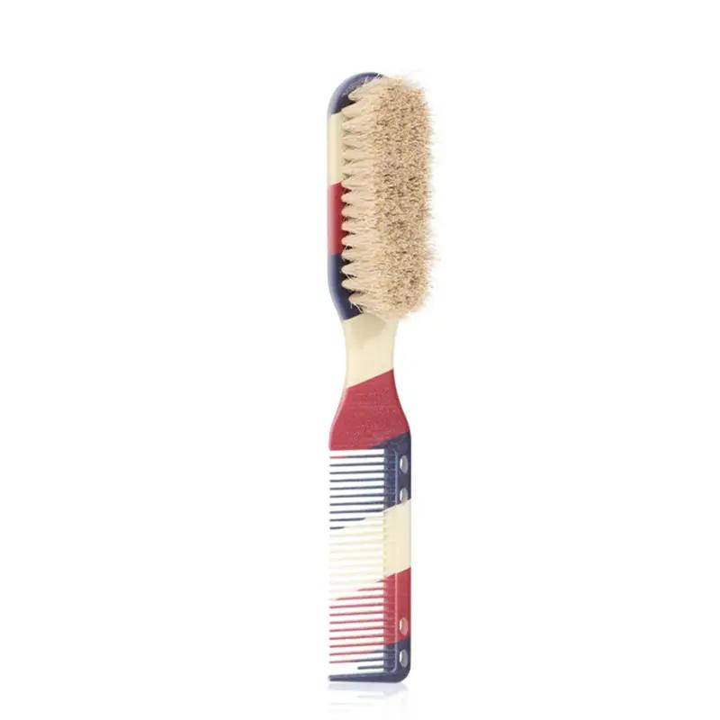 Cleaning Brush & Anti-Static Beard Brush, ABS Handle Professional Barber Brush for Detangling, Smoothing, Restores Shine, Beard Brush for Men