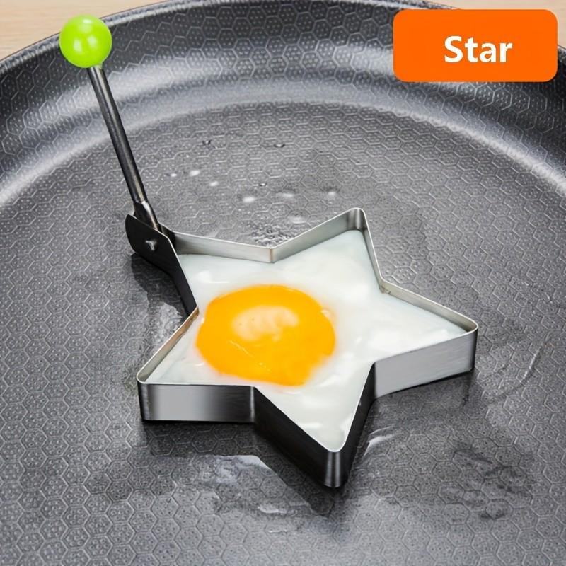 4 Piece Stainless Steel Egg Ring Mold, Non-Stick Egg Molds, Heart Shape Egg Maker, RV Kitchen Accessories, Restaurant Cooking Tools