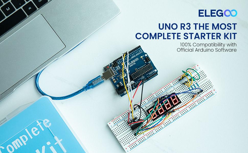 ELEGOO UNO R3 Project Most Complete Starter Kit with Tutorial Compatible with Arduino IDE (200+ Components)