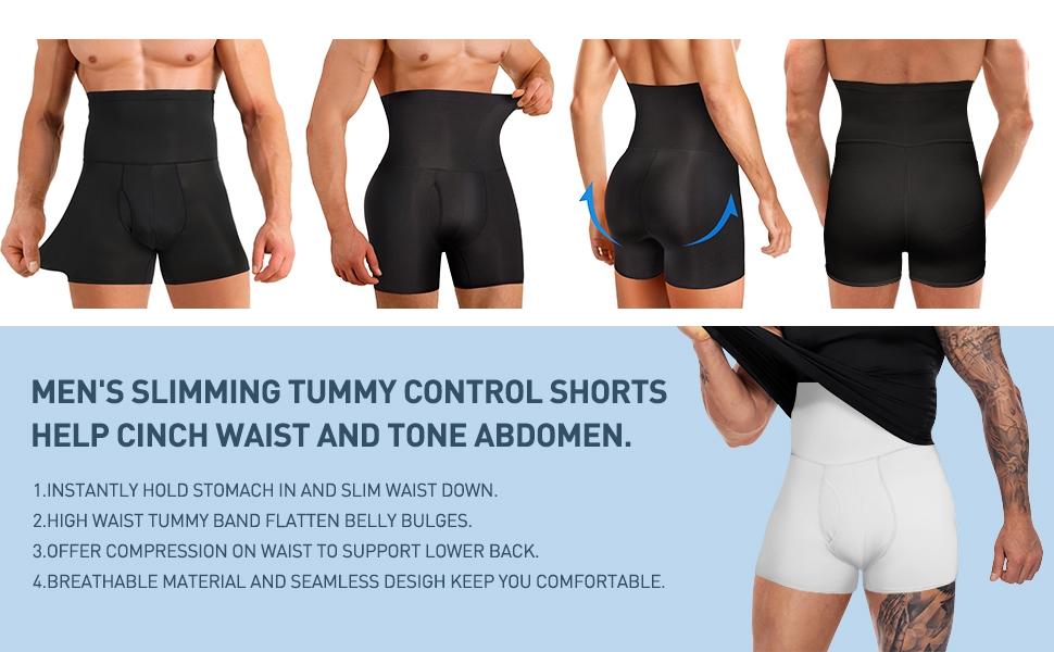 Men's body shaping pants, high waist design with enhances waist and abdomen effect, the fabric is highly elastic, comfortable, soft and breathable, suitable for wearing at any time of the day, Shapewear, Tummy Control Shapewear