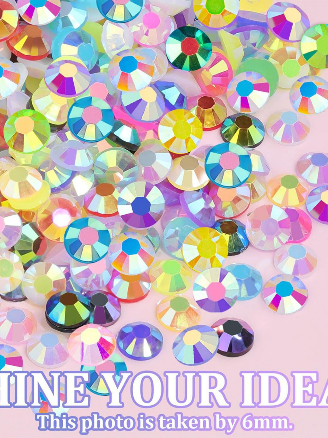 24-Piece Candy Resin Rhinestones, 3mm Ab Color Flat Back Jelly Water Drills, Ideal for DIY Jewelry, Nail Art, Phone Decorations