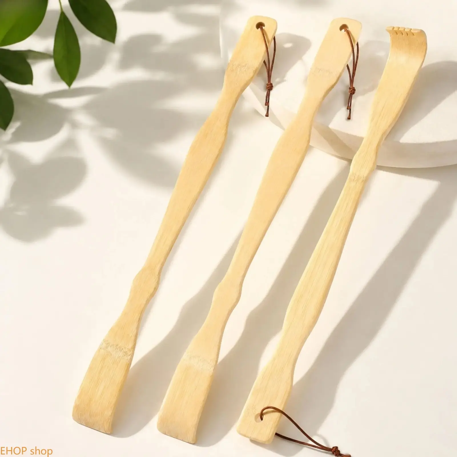3-Pack Wooden Bamboo Back Scratcher, 16.5in Long Handle Body Care Tool, Smooth Durable Scratch Stick for Adults & Seniors, Comfortable Daily Use & Easter Gift