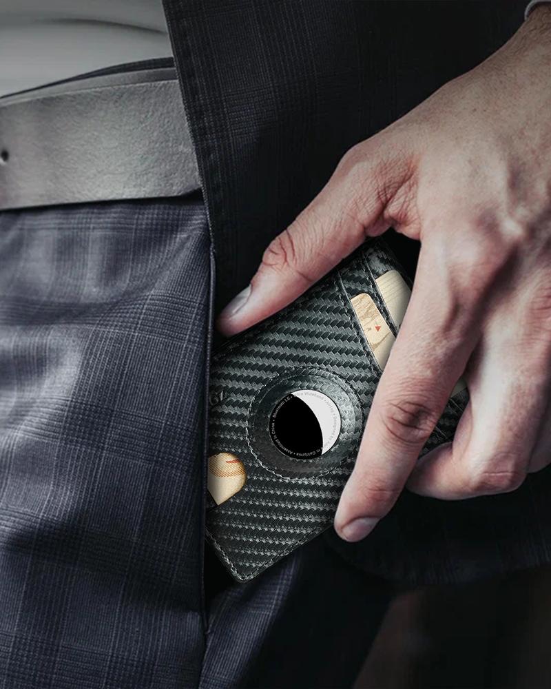 ZOVYRON Airtag Wallet for Men, Smart Wallet Leather Wallet Credit Card Holder with Airtag Holder