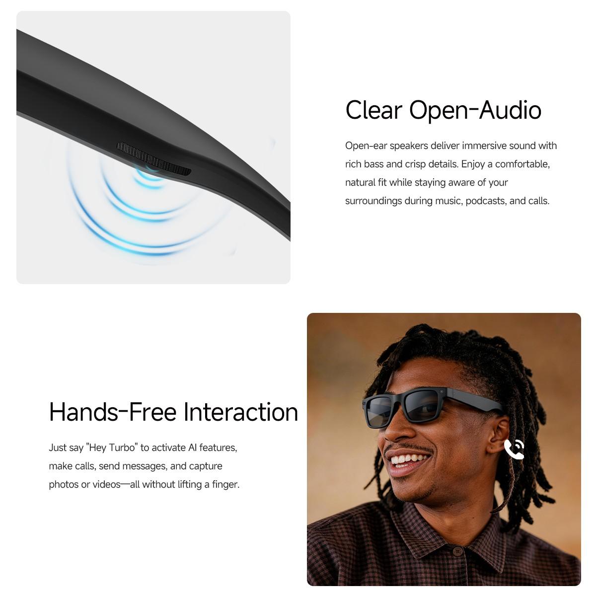 Modern Wearable Smart Glasses Camera, 2026 New Multi-Function Audio Sunglasses, HD Photos Videos, Ai Translator, Bluetooth-compatible Call Music, Touch Control, Charging Case