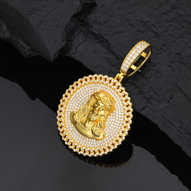 【#P524】UCCIYO S925 Sterling Silver Synthetic Moissanite Pendant Necklace for Women Men Hip Hop Jewelry Gift