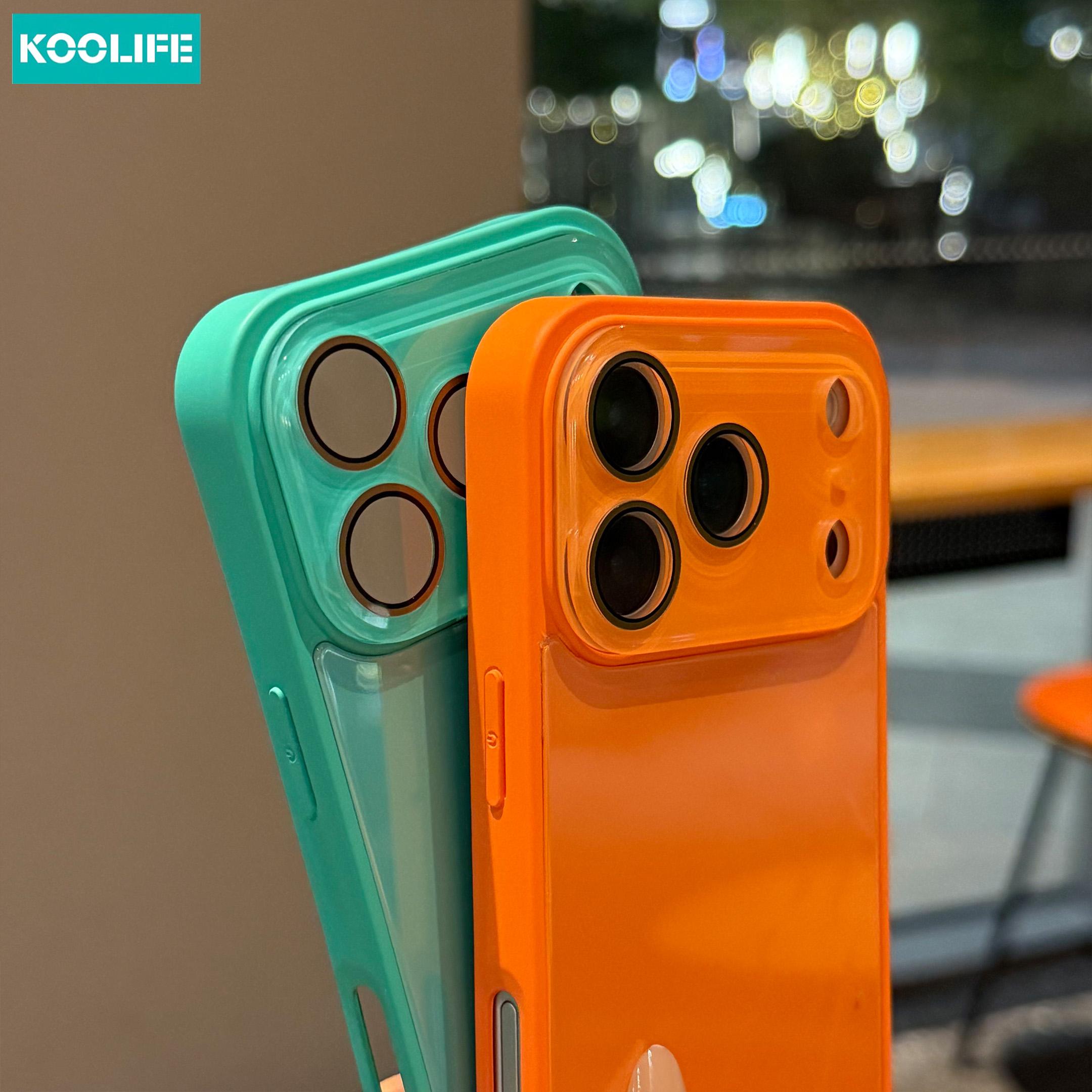 KOOLIFE Solid Color Glossy Glass Smartphone Case, Protective Cellphone Shell, Full Lens Coverage Shockproof Hard Shell, Anti-Scratch & Anti-Fingerprint, Compatible with iPhone 17/17 Pro/17 Pro Max/16/15/14/13/12/11, Minimalist Aesthetic Phone Accessory