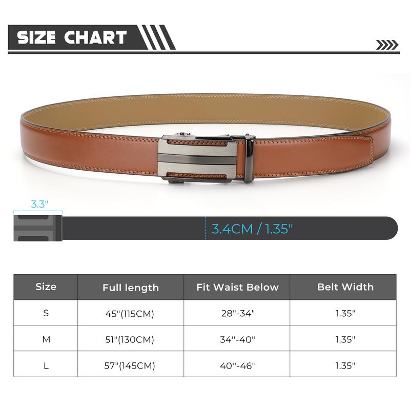 Father's Day Gift Ratchet Mens Belt Leather, Adjustable Quick Release Click Belts for Mens Jeans, Casual & Work Father's Day Gift Ratchet Mens Belt Leather, Adjustable Quick Release Click Belts for Mens Jeans, Casual & Work