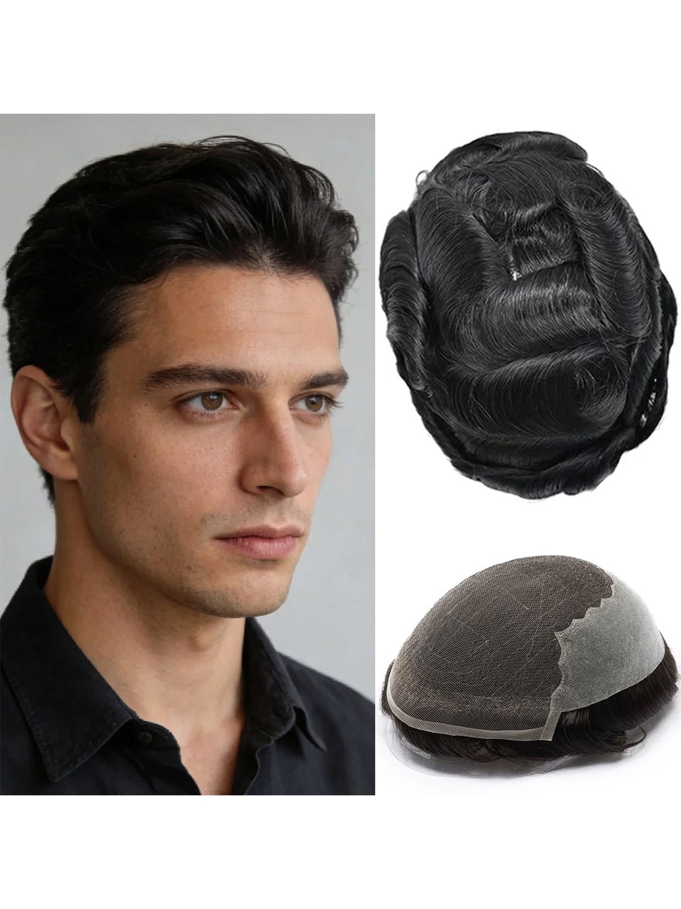 Men's Q6 Lace Toupee, Breathable Lightweight Hair System with Natural Look, Comfortable Fit for Daily Wear, Easy to Style for a Clean and Confident Appearance