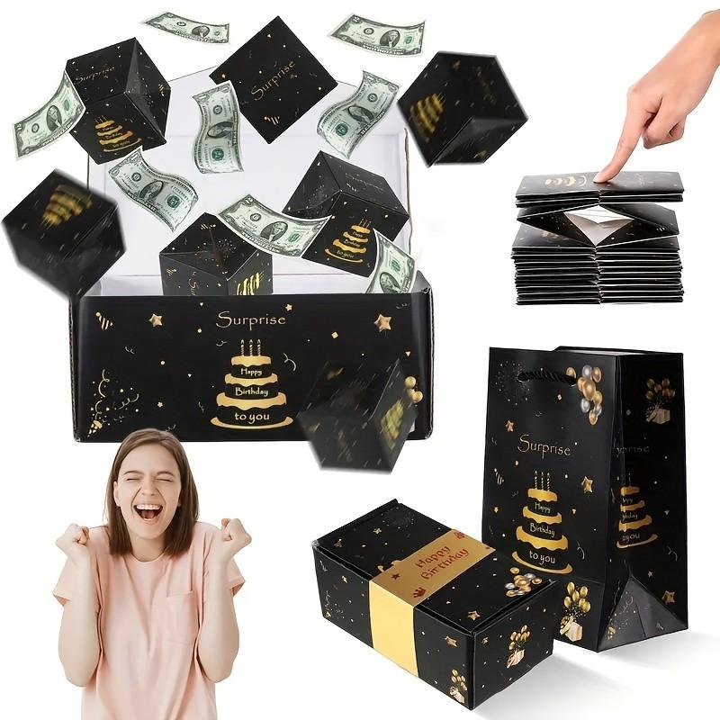 Birthday Surprise Gift Box Set, 6 Jumping Surprise Boxes, Fun Pop-Up Design, with Gold Accents, Valentine's Day or Special Occasion Gift, Unique Birthday Gifts, Party Favors