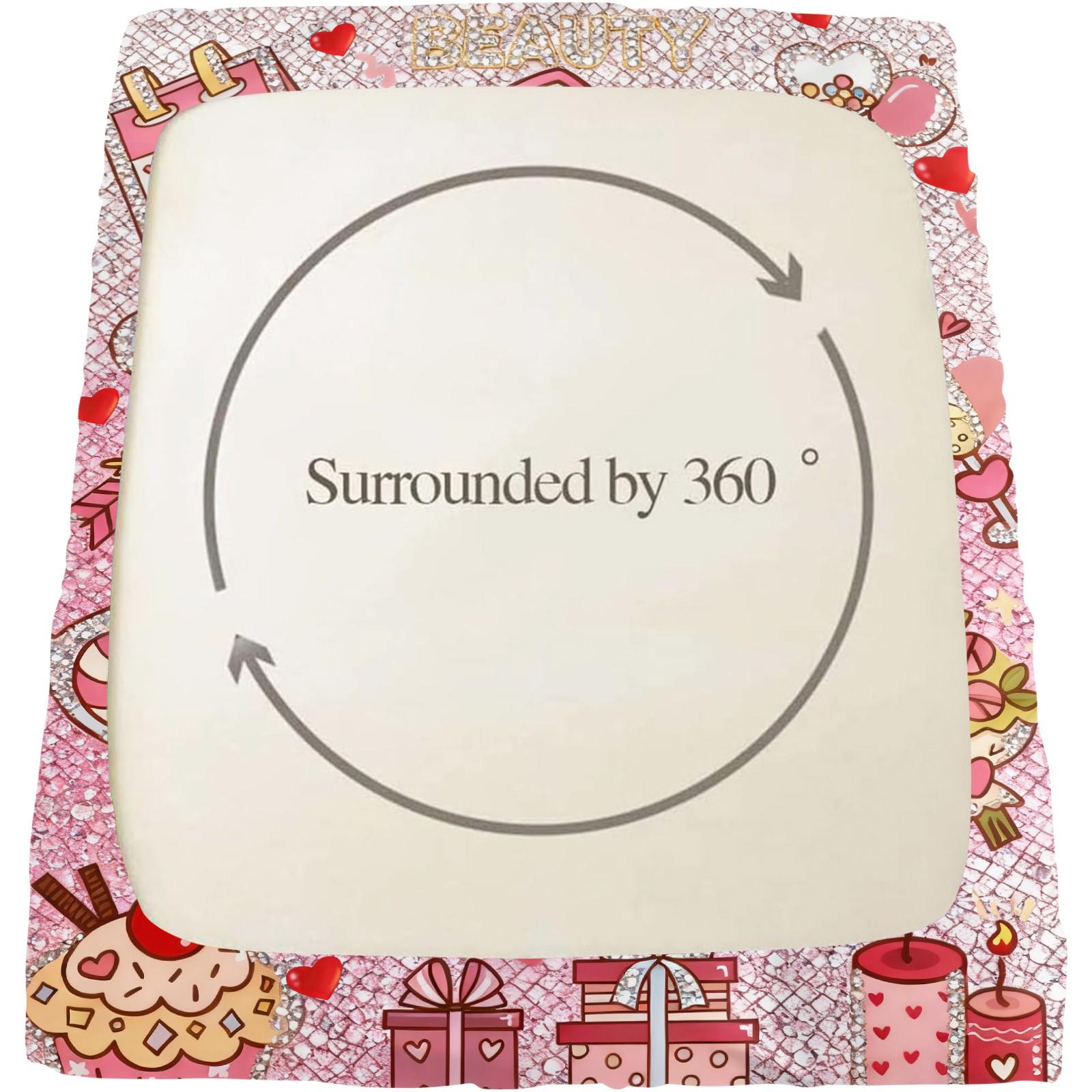 Sparkling Diamond Texture Slogan Print Fitted Sheet Set, Sweet Light Pink Bedding Set, Decorative Bedsheet Sets, Durable Soft Microfiber Bedding, Sweet Colors, Perfect for Room Decoration, 3Pcs Includes Two Pillowcases