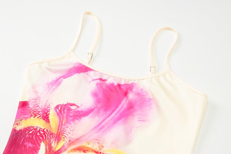 Floral Print Adjustable Strap Cami Top & Mermaid Skirt Set with Elastic Pleats To Party Dating Outfit Women's 2025 Summer Vacation Beach Holiday New Styling Versatile Halter and Skirt Suits